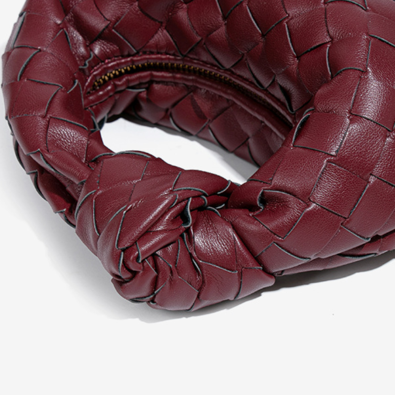 Trendy Mini Horn Bag – Handmade Woven Knot Design, Perfect Everyday Purse