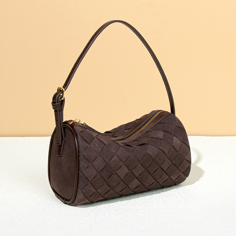 Handwoven Suede Mini Pillow Shoulder and Crossbody Purse