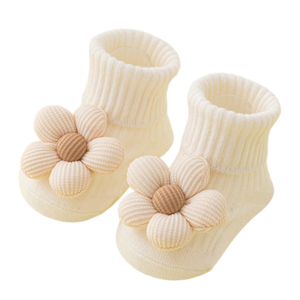 Baby Flower Non-Slip Socks – Soft Toddler Floor Socks for Early Walkers
