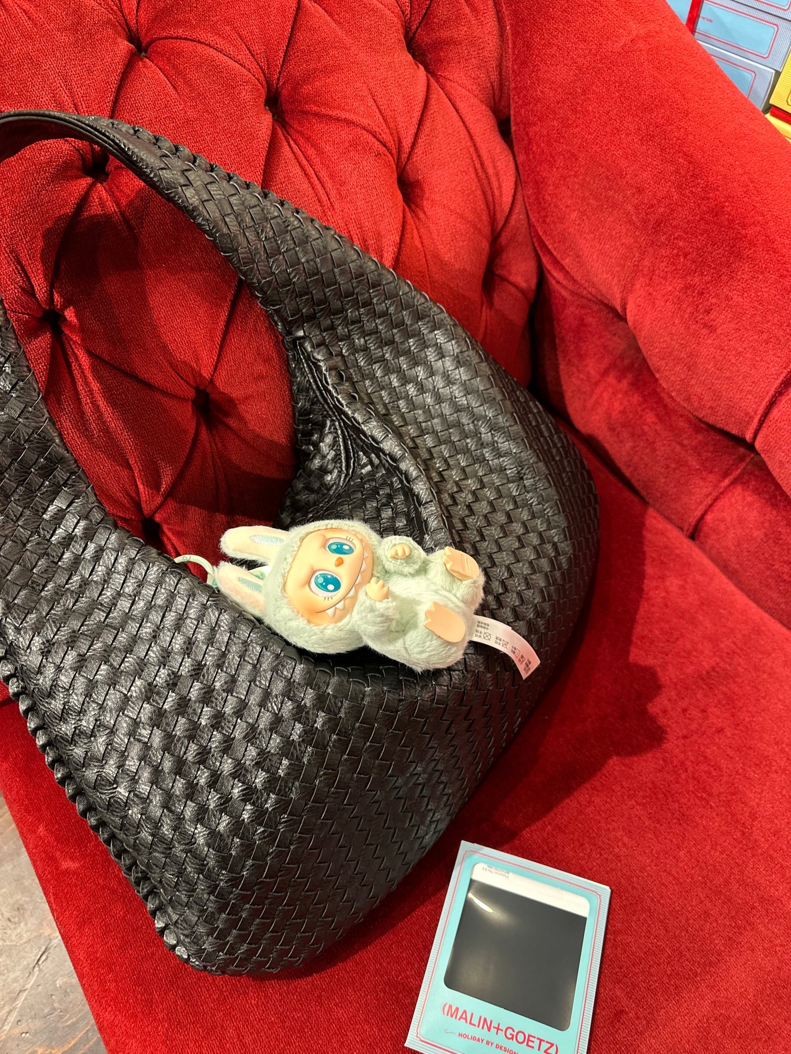 Elegant Vegan Leather Woven Shoulder Bag