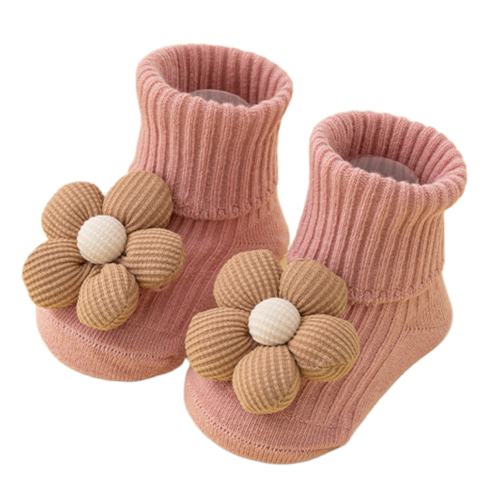 Baby Flower Non-Slip Socks – Soft Toddler Floor Socks for Early Walkers