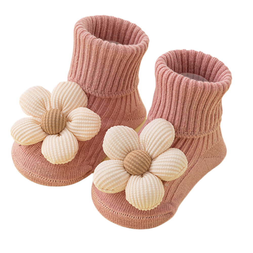 Baby Flower Non-Slip Socks – Soft Toddler Floor Socks for Early Walkers