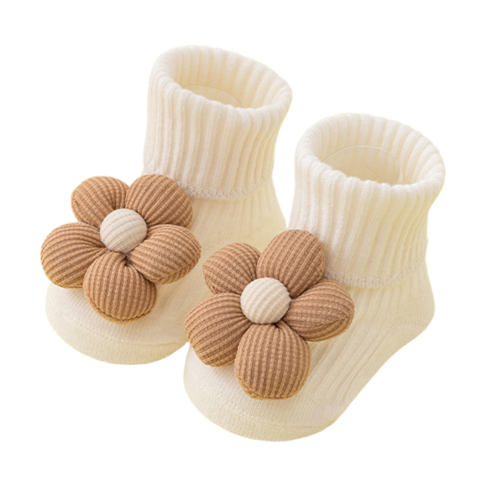 Baby Flower Non-Slip Socks – Soft Toddler Floor Socks for Early Walkers