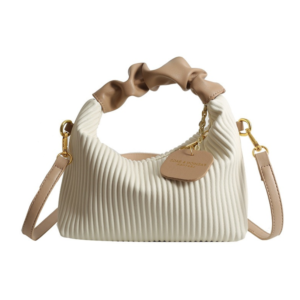 Elegant Vertical-Striped PU Leather Handbag – Chic Shoulder & Crossbody Bag
