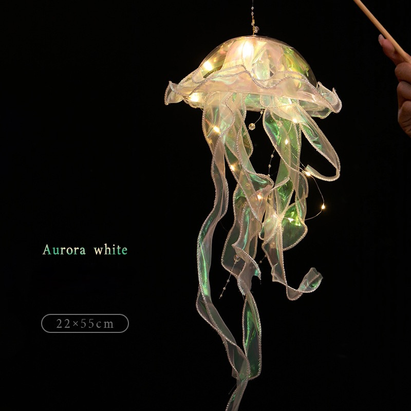LED Jellyfish Hanging Lantern – Iridescent Handheld Light-Up Decoration
