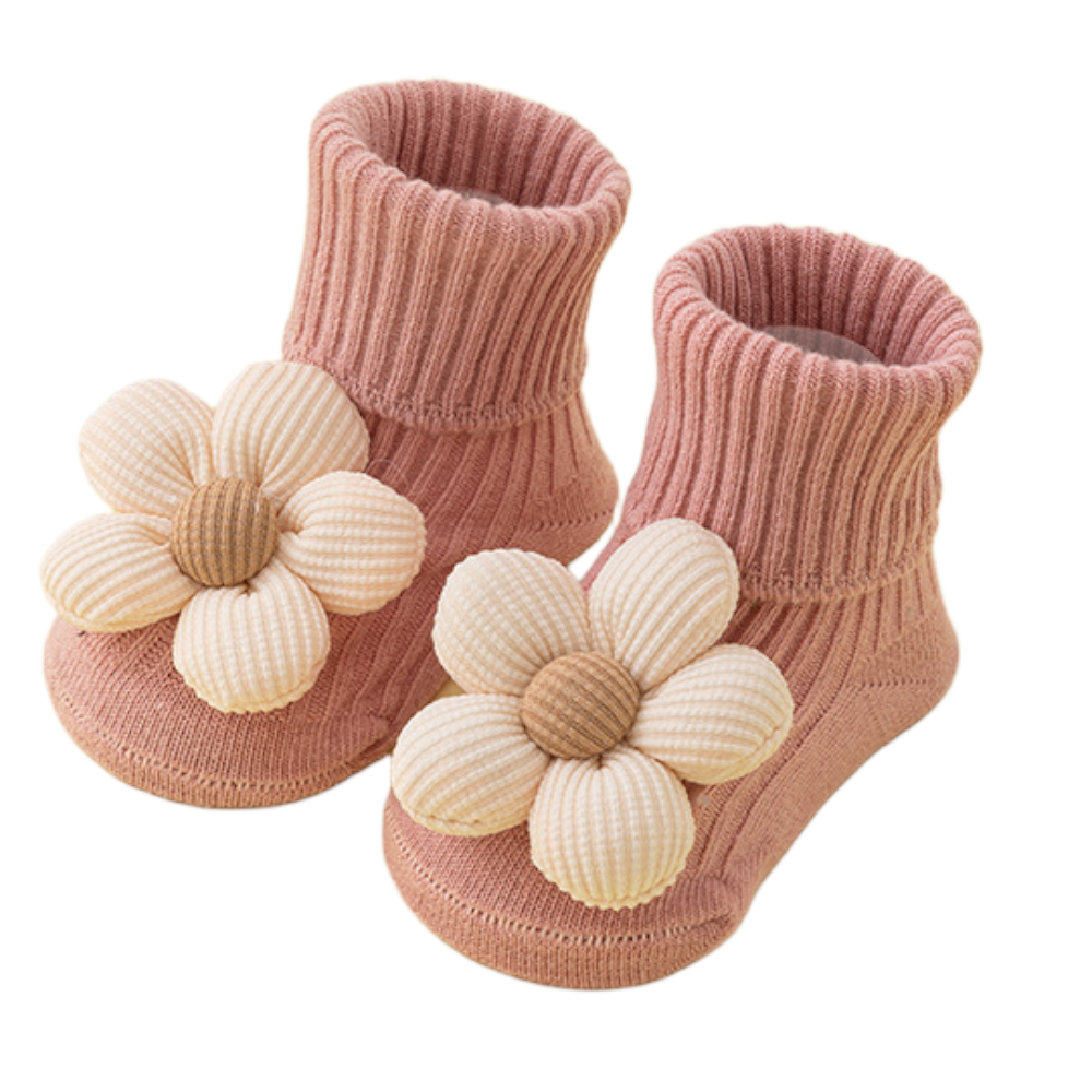 Baby Flower Non-Slip Socks – Soft Toddler Floor Socks for Early Walkers