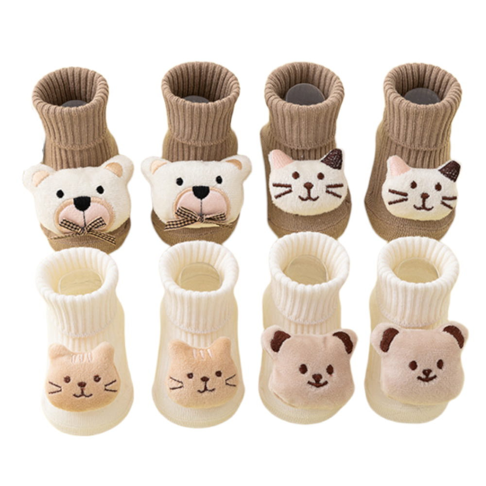 Baby Non-Slip Cotton Socks – Cartoon Soft Toddler Crew Socks for Boys & Girls