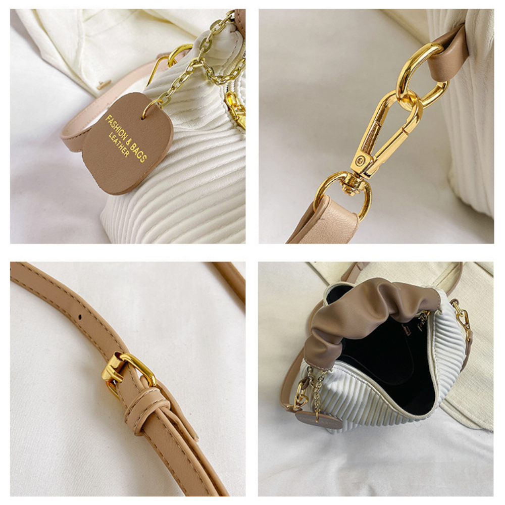 Elegant Vertical-Striped PU Leather Handbag – Chic Shoulder & Crossbody Bag