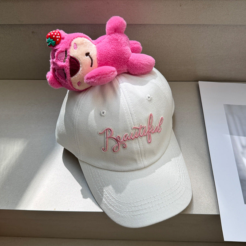 Trendy Cotton Baseball Cap with Plush Animal Design – Fun & Comfy