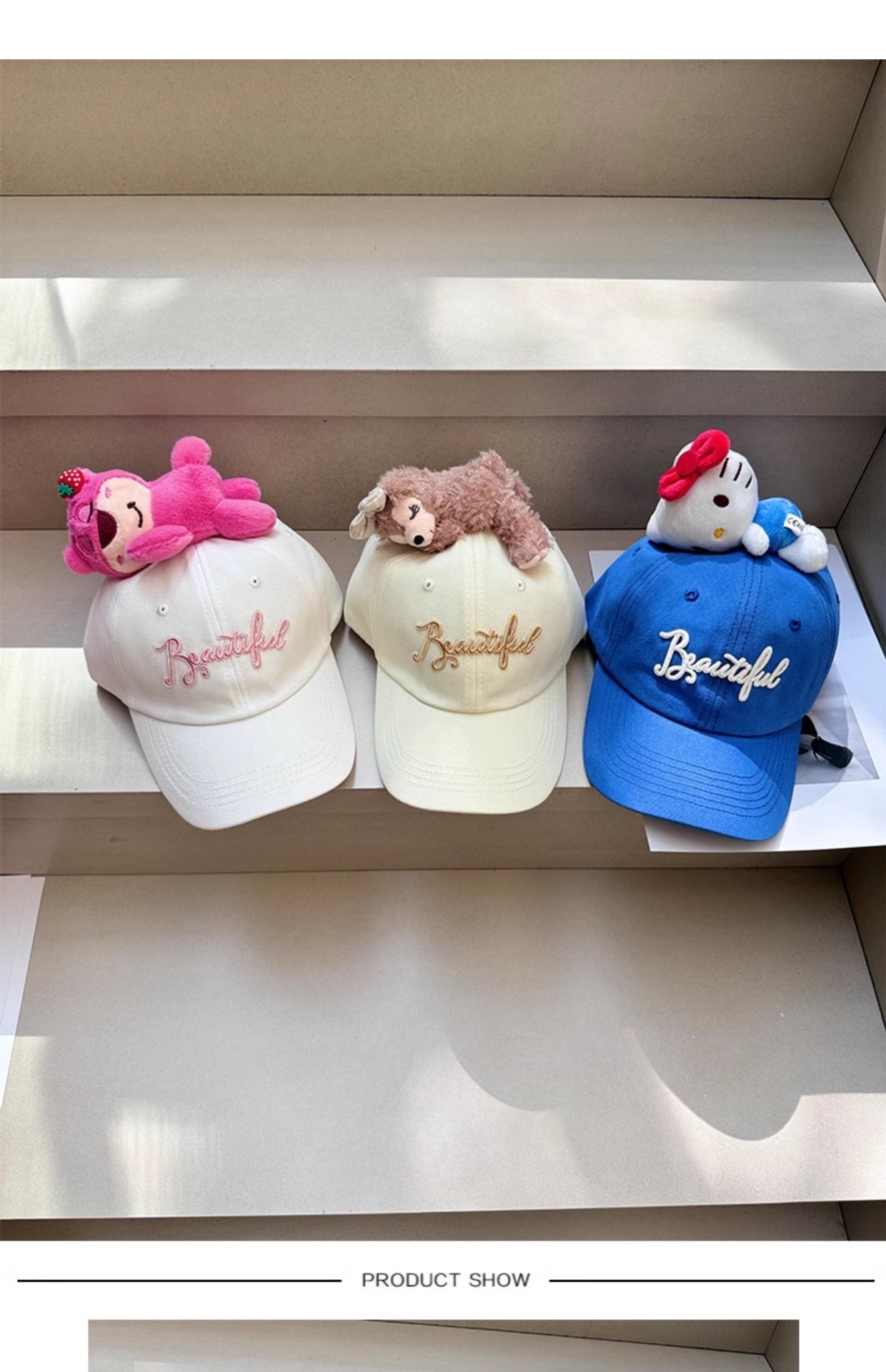 Trendy Cotton Baseball Cap with Plush Animal Design – Fun & Comfy