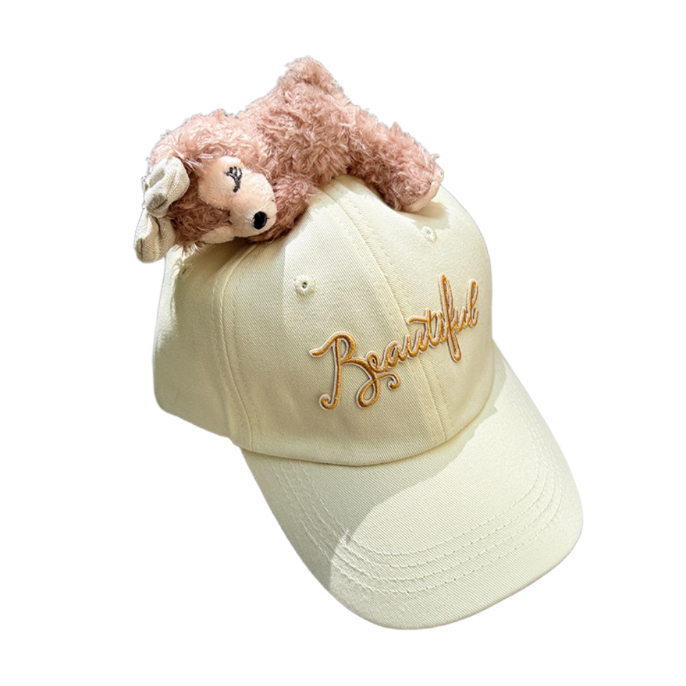 Trendy Cotton Baseball Cap with Plush Animal Design – Fun & Comfy