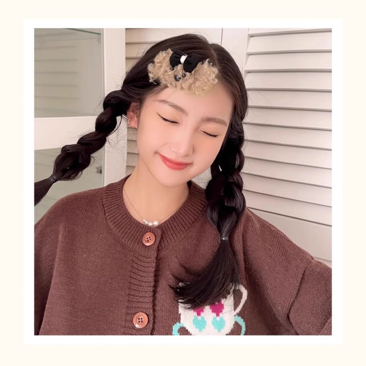 Cute Fluffy Dog Shaped Hair Clip – Winter Bowknot Hair Accessory for Women