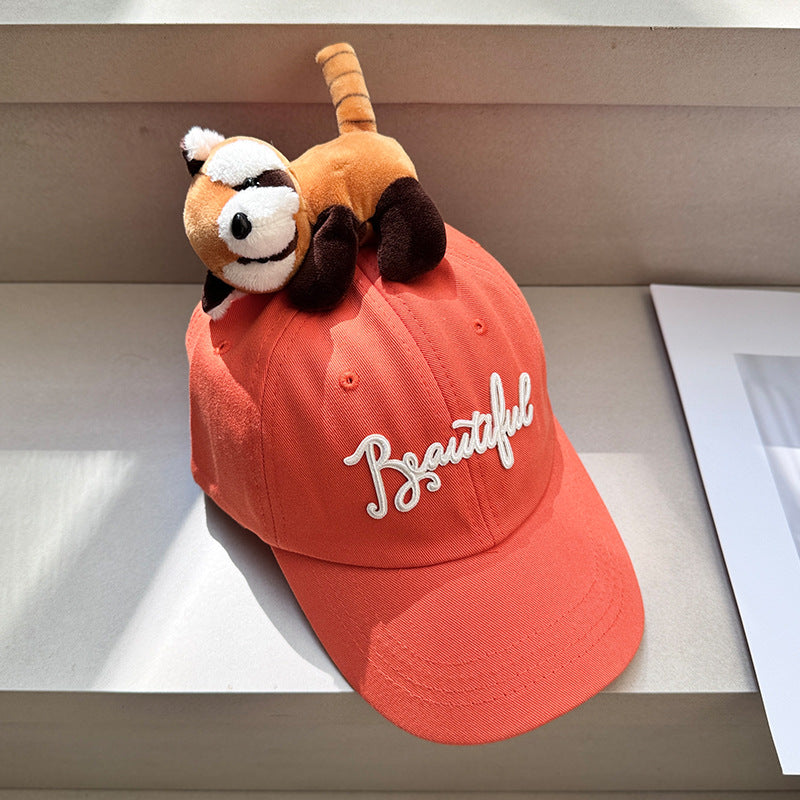 Trendy Cotton Baseball Cap with Plush Animal Design – Fun & Comfy