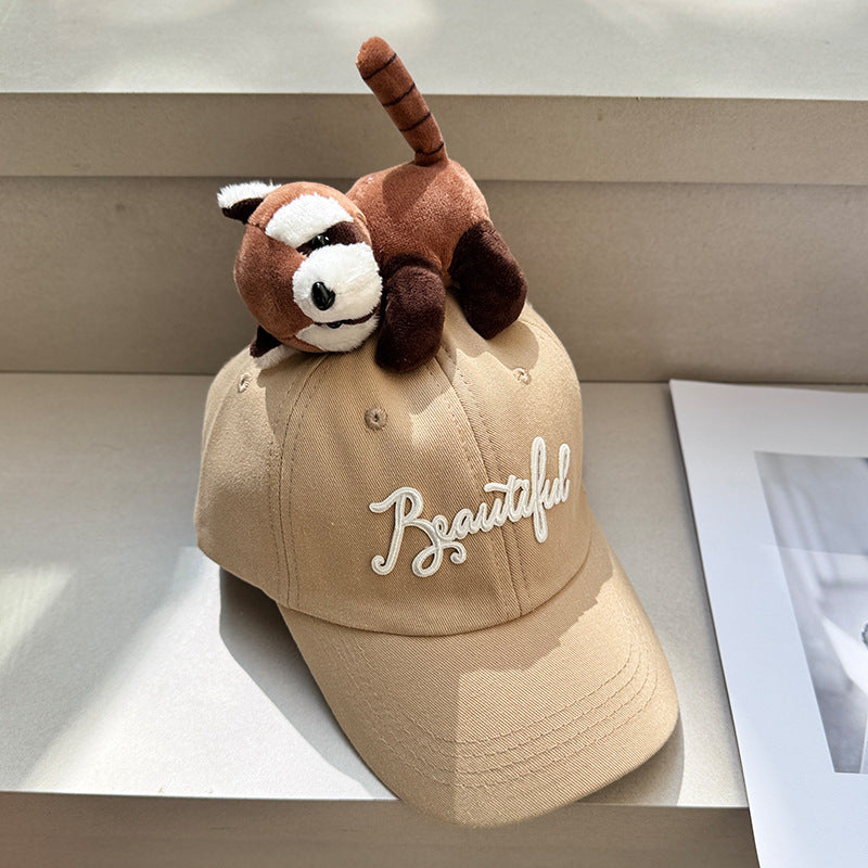 Trendy Cotton Baseball Cap with Plush Animal Design – Fun & Comfy