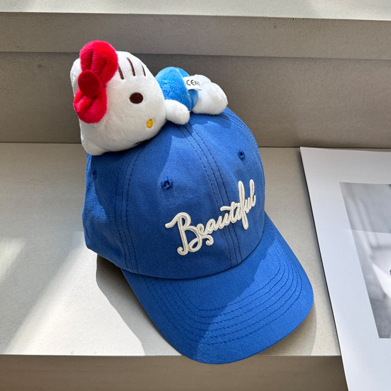 Trendy Cotton Baseball Cap with Plush Animal Design – Fun & Comfy