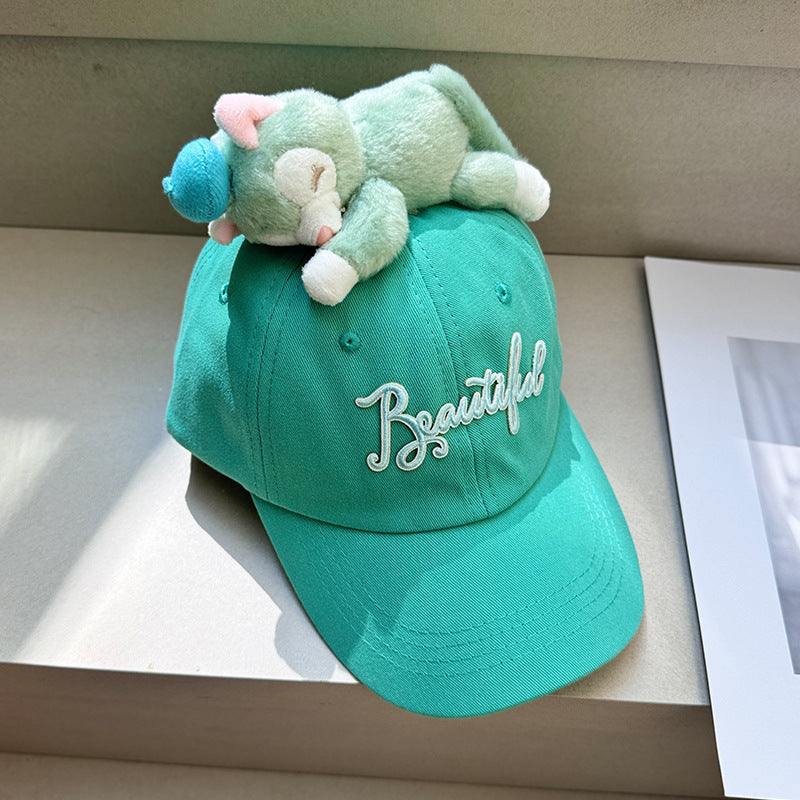 Trendy Cotton Baseball Cap with Plush Animal Design – Fun & Comfy