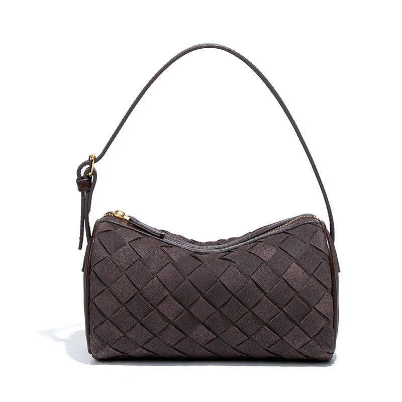 Handwoven Suede Mini Pillow Shoulder and Crossbody Purse