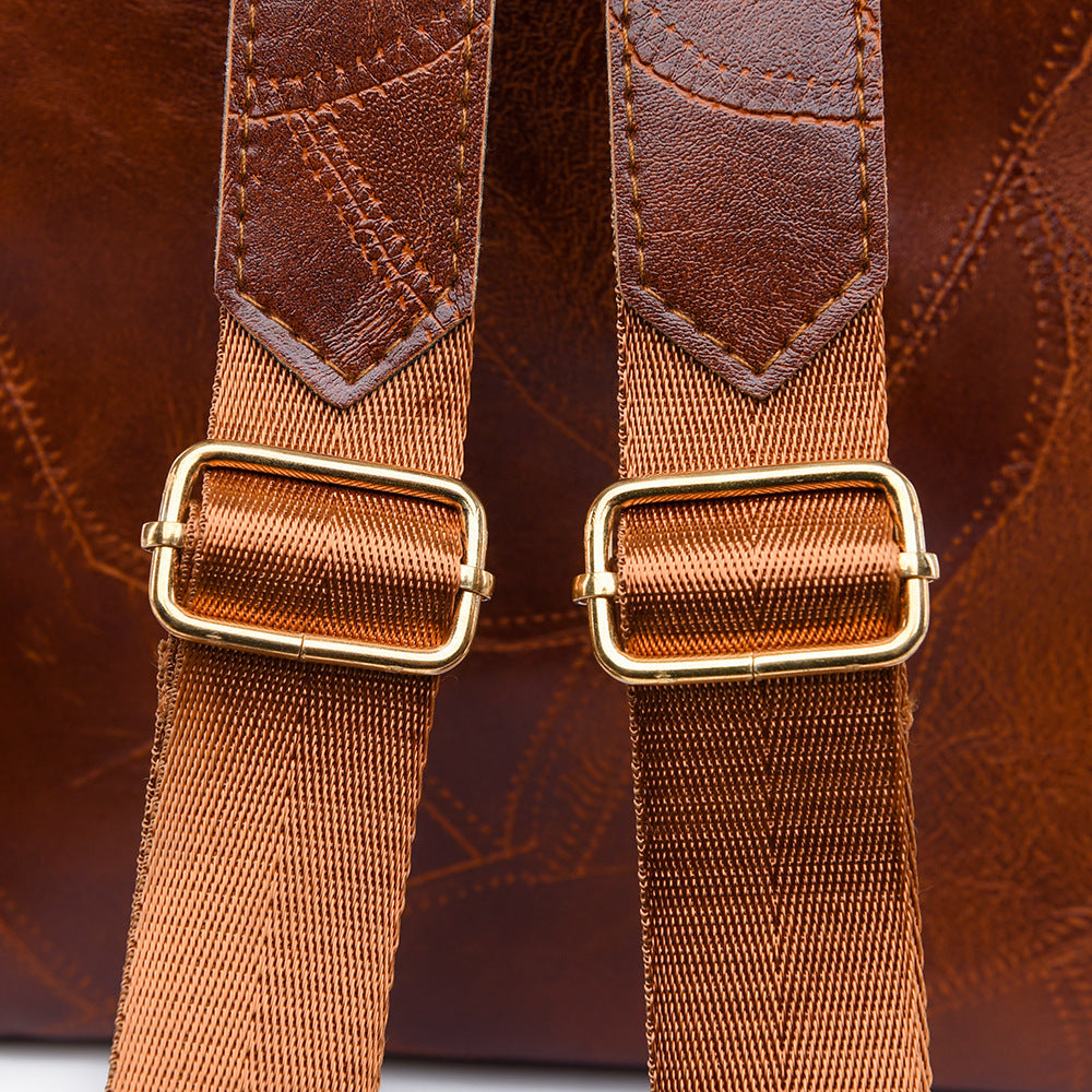 Fashionable Retro Vegan Leather Backpack - Versatile Casual Shoulder & Travel Bag