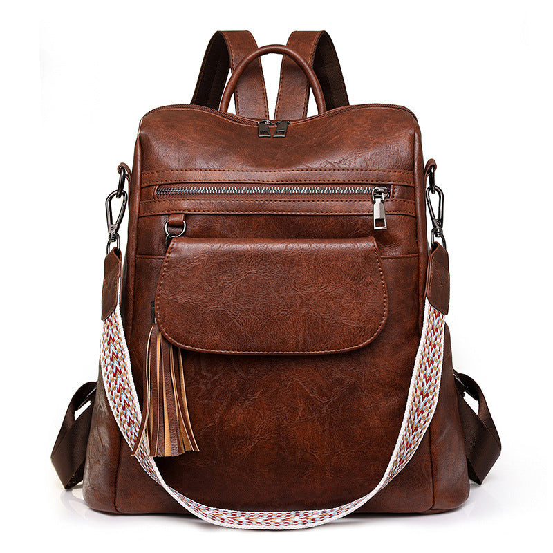 Women’s Multi-Function Vegan Leather Backpack - Retro Style Shoulder & Crossbody Bag