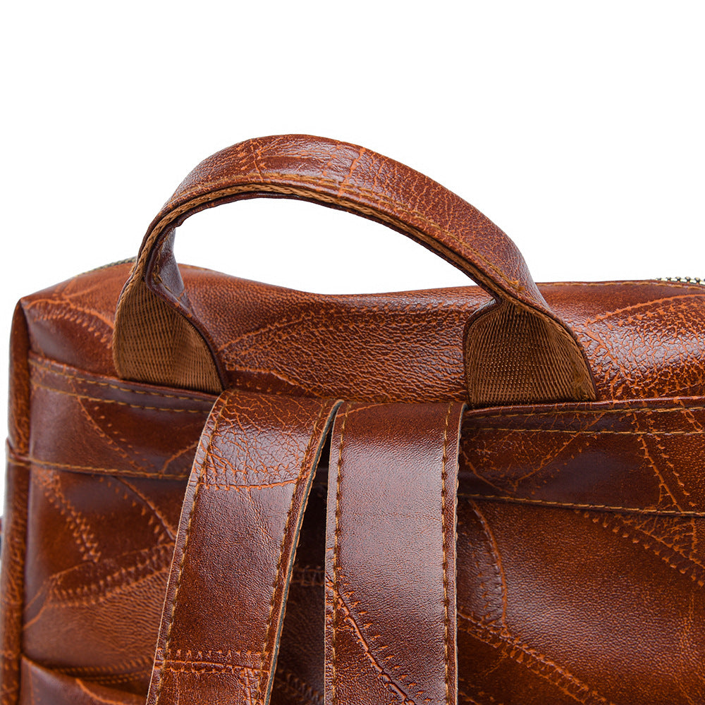 Fashionable Retro Vegan Leather Backpack - Versatile Casual Shoulder & Travel Bag