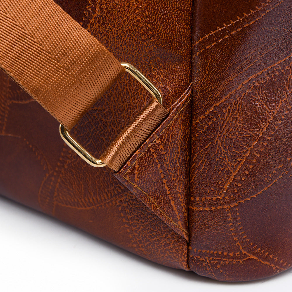 Fashionable Retro Vegan Leather Backpack - Versatile Casual Shoulder & Travel Bag