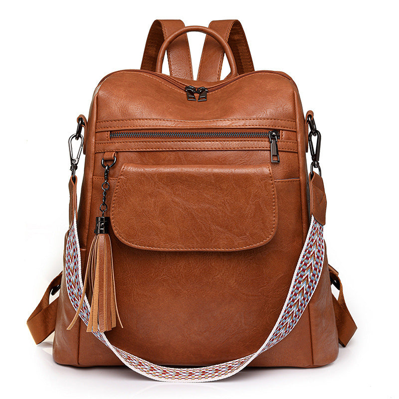 Women’s Multi-Function Vegan Leather Backpack - Retro Style Shoulder & Crossbody Bag