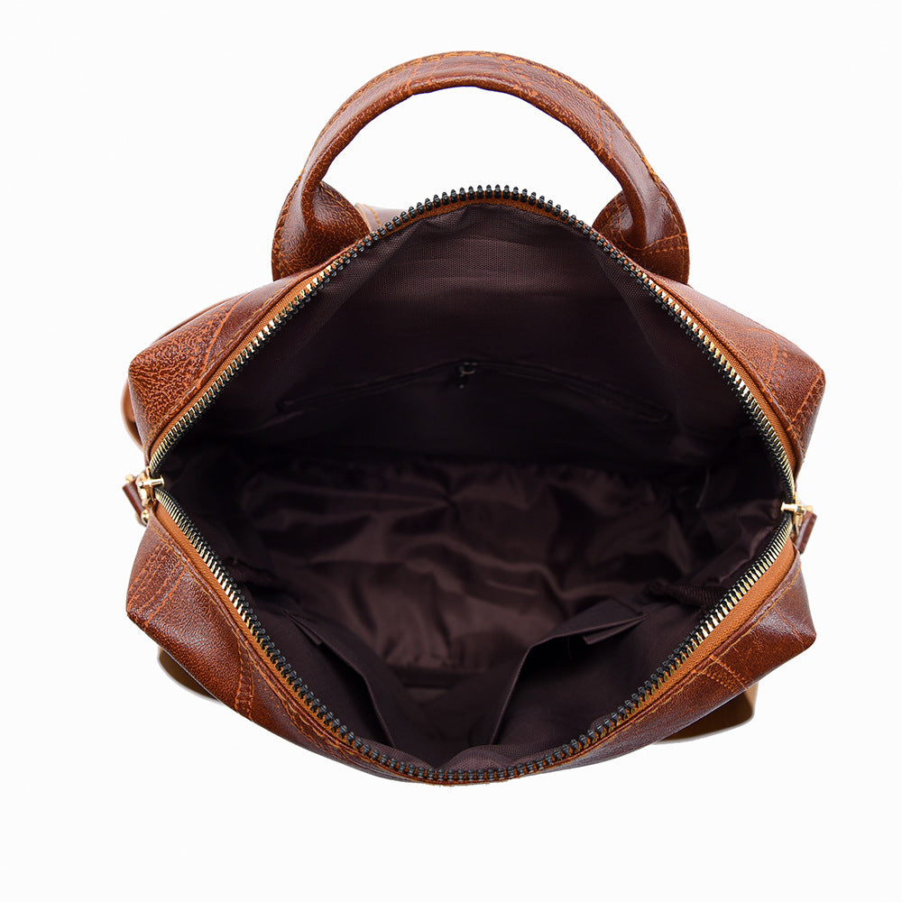 Fashionable Retro Vegan Leather Backpack - Versatile Casual Shoulder & Travel Bag