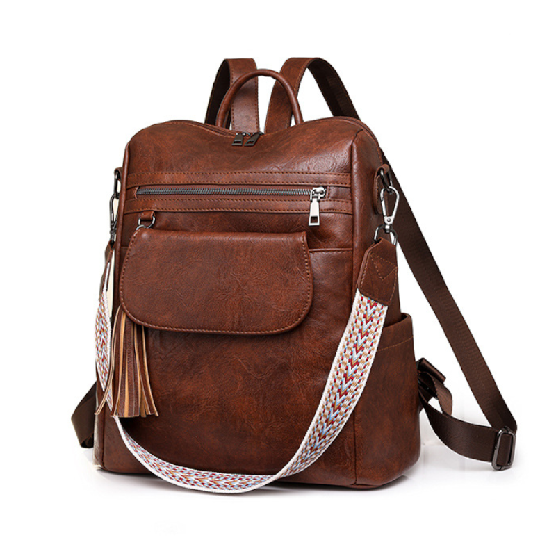 Women’s Multi-Function Vegan Leather Backpack - Retro Style Shoulder & Crossbody Bag