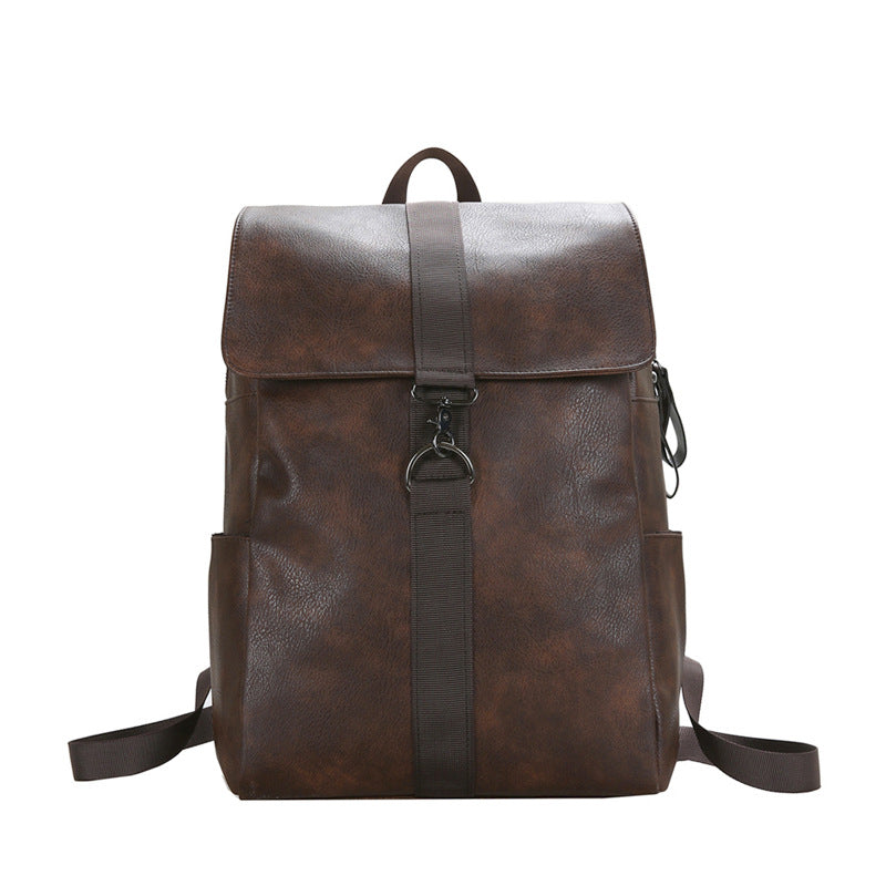 Vintage Vegan Leather Backpack – Stylish & Spacious Casual Travel Bag
