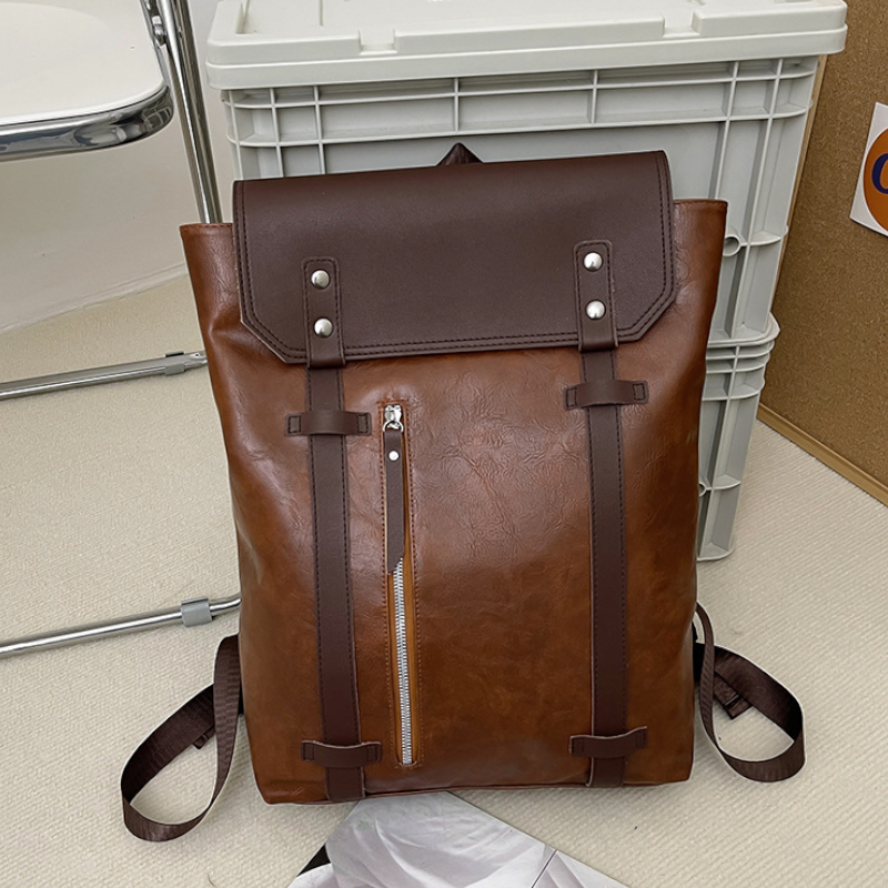 Retro-Inspired Vegan Leather Backpack – Trendy & Functional for Daily Use