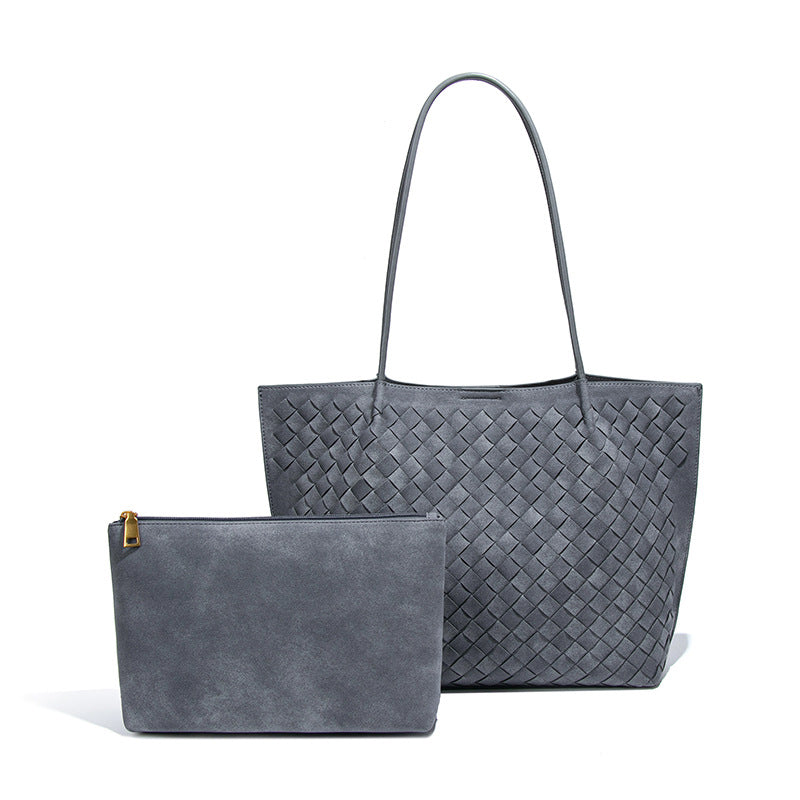 Textured Tote Bag with Pouch – Stylish & Spacious Women’s Set