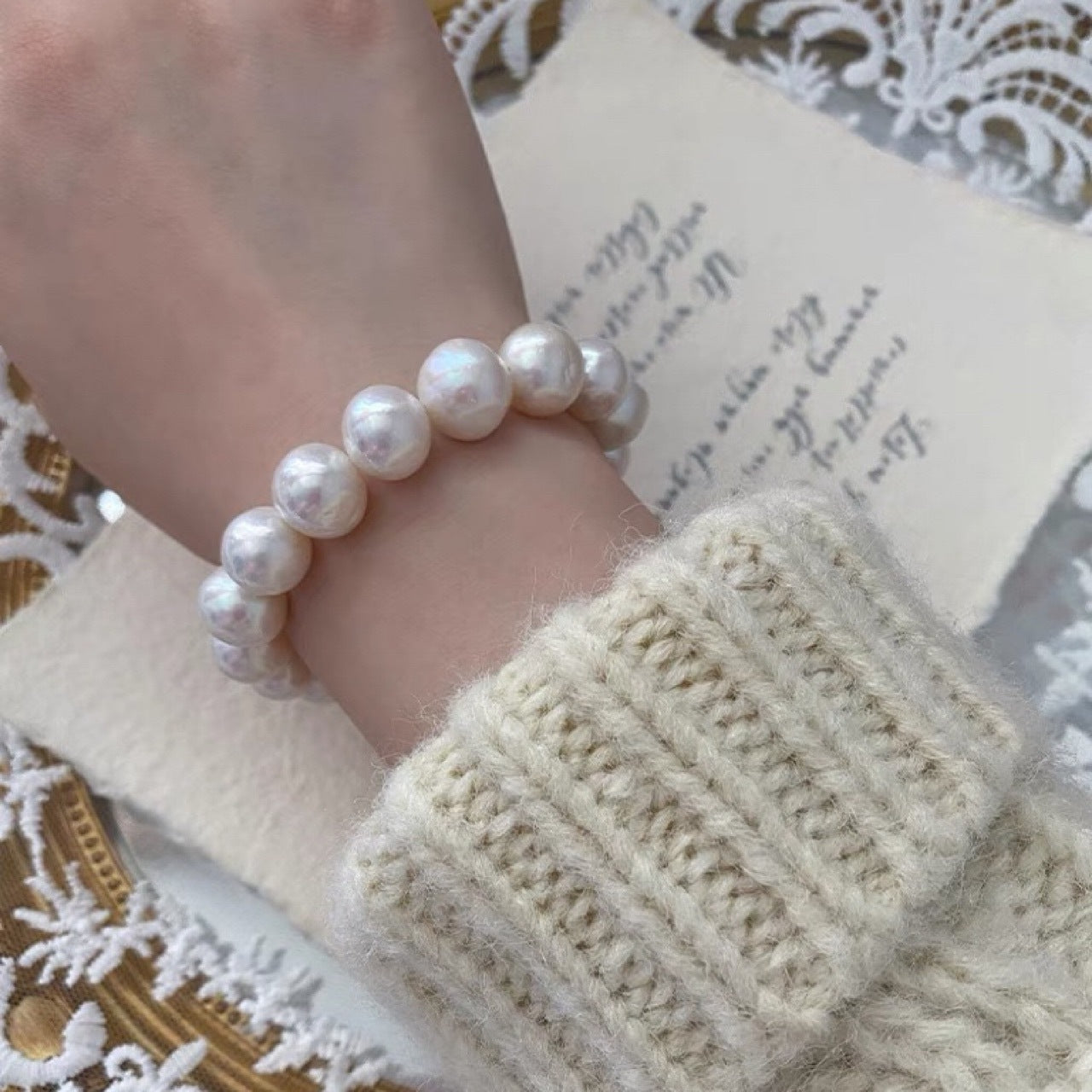 Baroque Freshwater Pearl Bracelet – 10-12mm Large Pearls with 18K Gold/Silver Clasp
