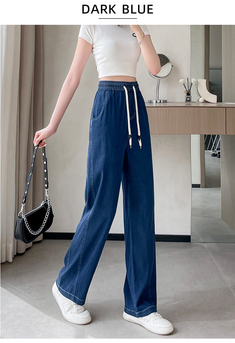 Plus Size Tencel Wide-Leg Jeans for Women – Lightweight Summer Fit, XL-7XL (50-130kg)