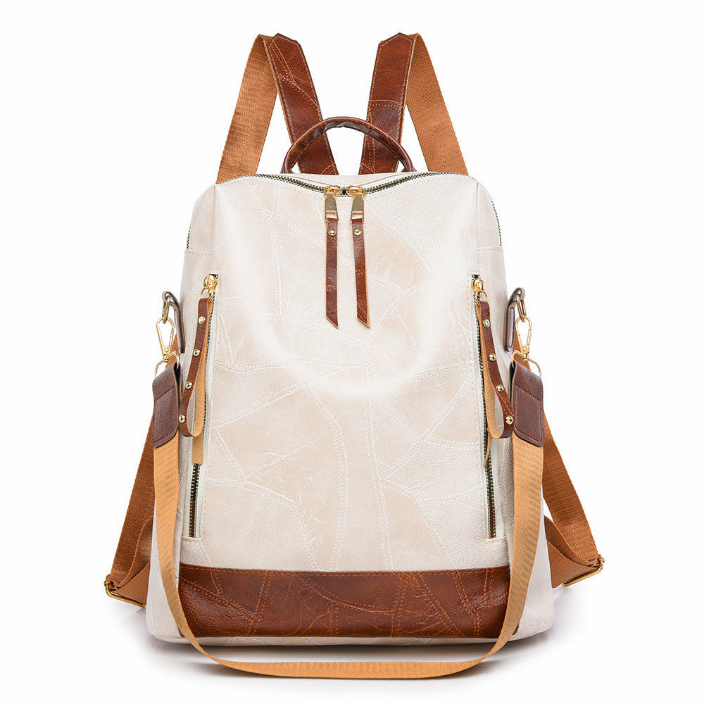 Fashionable Retro Vegan Leather Backpack - Versatile Casual Shoulder & Travel Bag