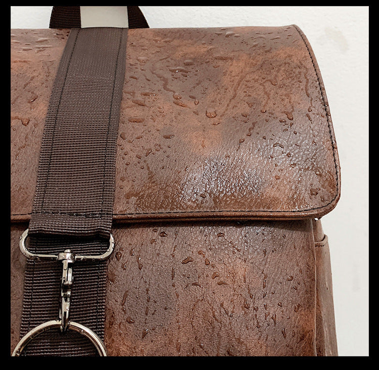 Vintage Vegan Leather Backpack – Stylish & Spacious Casual Travel Bag