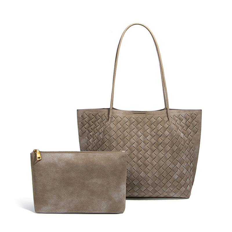 Textured Tote Bag with Pouch – Stylish & Spacious Women’s Set
