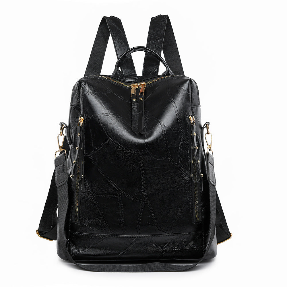 Fashionable Retro Vegan Leather Backpack - Versatile Casual Shoulder & Travel Bag