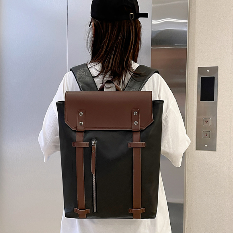 Retro-Inspired Vegan Leather Backpack – Trendy & Functional for Daily Use