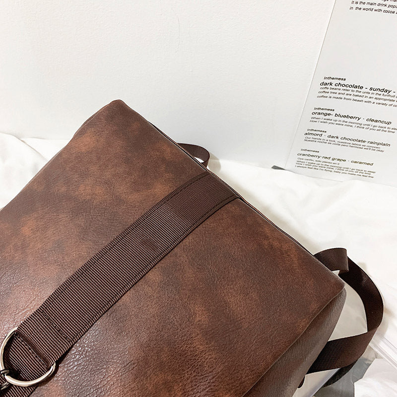 Vintage Vegan Leather Backpack – Stylish & Spacious Casual Travel Bag