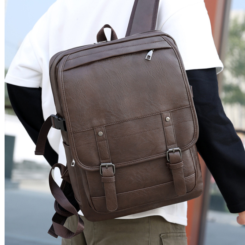 Elegant Vegan Leather Laptop Backpack – Business, Travel & Daily Use for Men