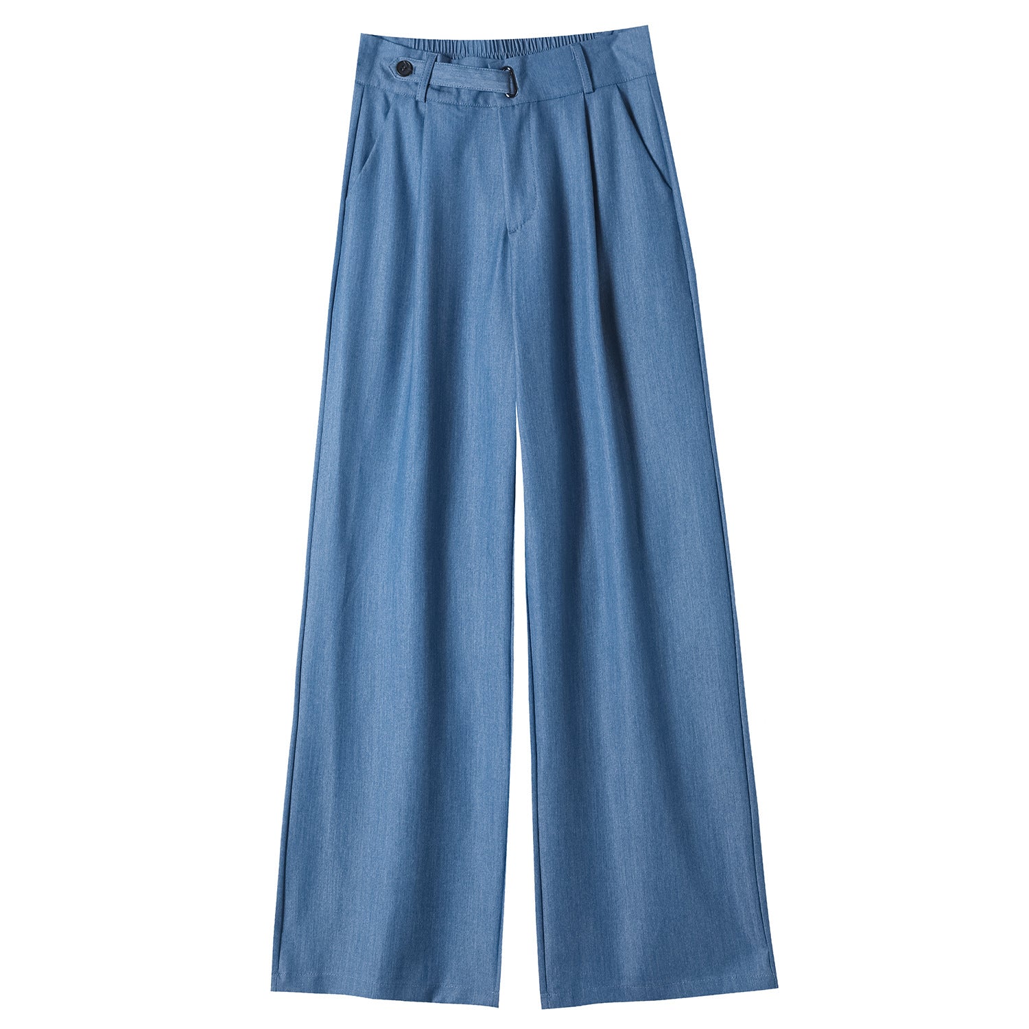 Summer Ice Silk Tencel Denim Trousers – Petite-Friendly, Breathable & Elegant