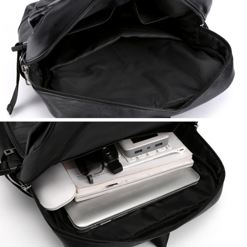Elegant Vegan Leather Laptop Backpack – Business, Travel & Daily Use for Men