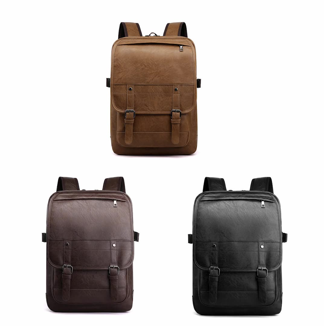 Elegant Vegan Leather Laptop Backpack – Business, Travel & Daily Use for Men