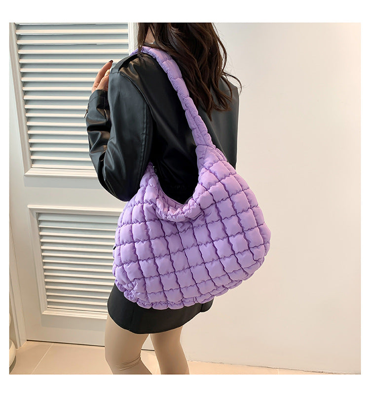 Casual Large-Capacity Soft Bubble Bag 2025 New Trendy Versatile Shoulder & Crossbody Tote Bag