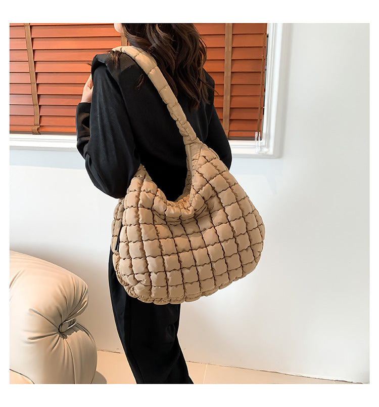 Casual Large-Capacity Soft Bubble Bag 2025 New Trendy Versatile Shoulder & Crossbody Tote Bag