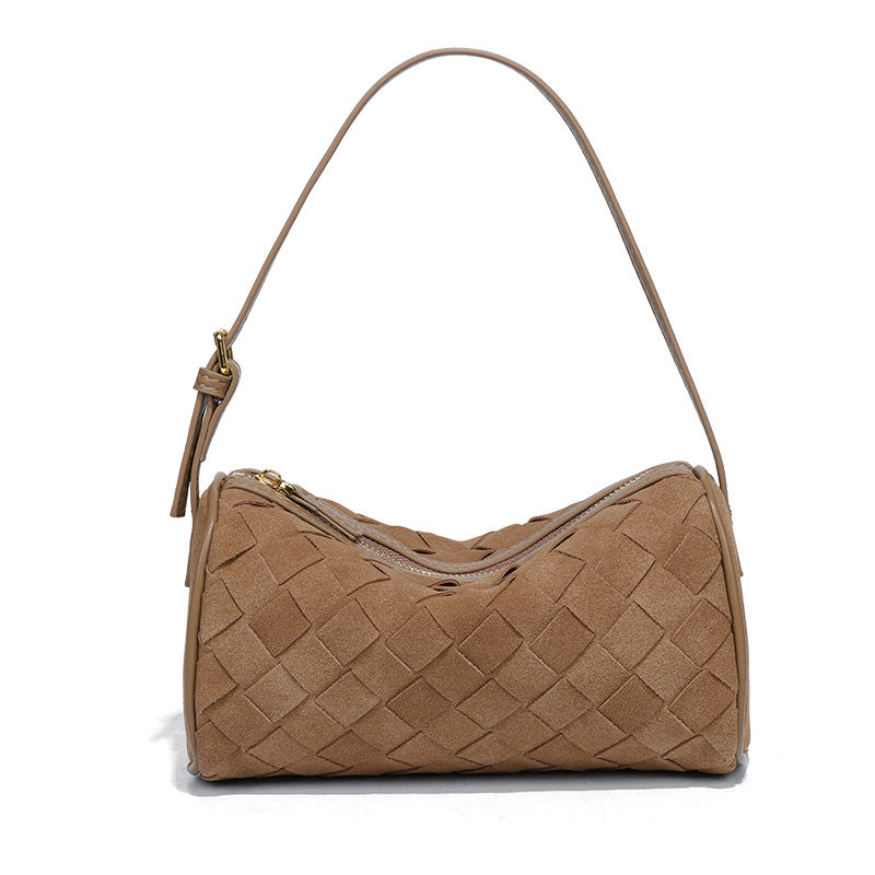 Handwoven Suede Mini Pillow Shoulder and Crossbody Purse