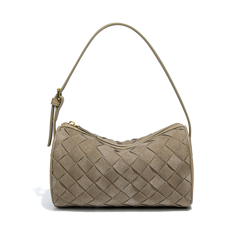 Handwoven Suede Mini Pillow Shoulder and Crossbody Purse